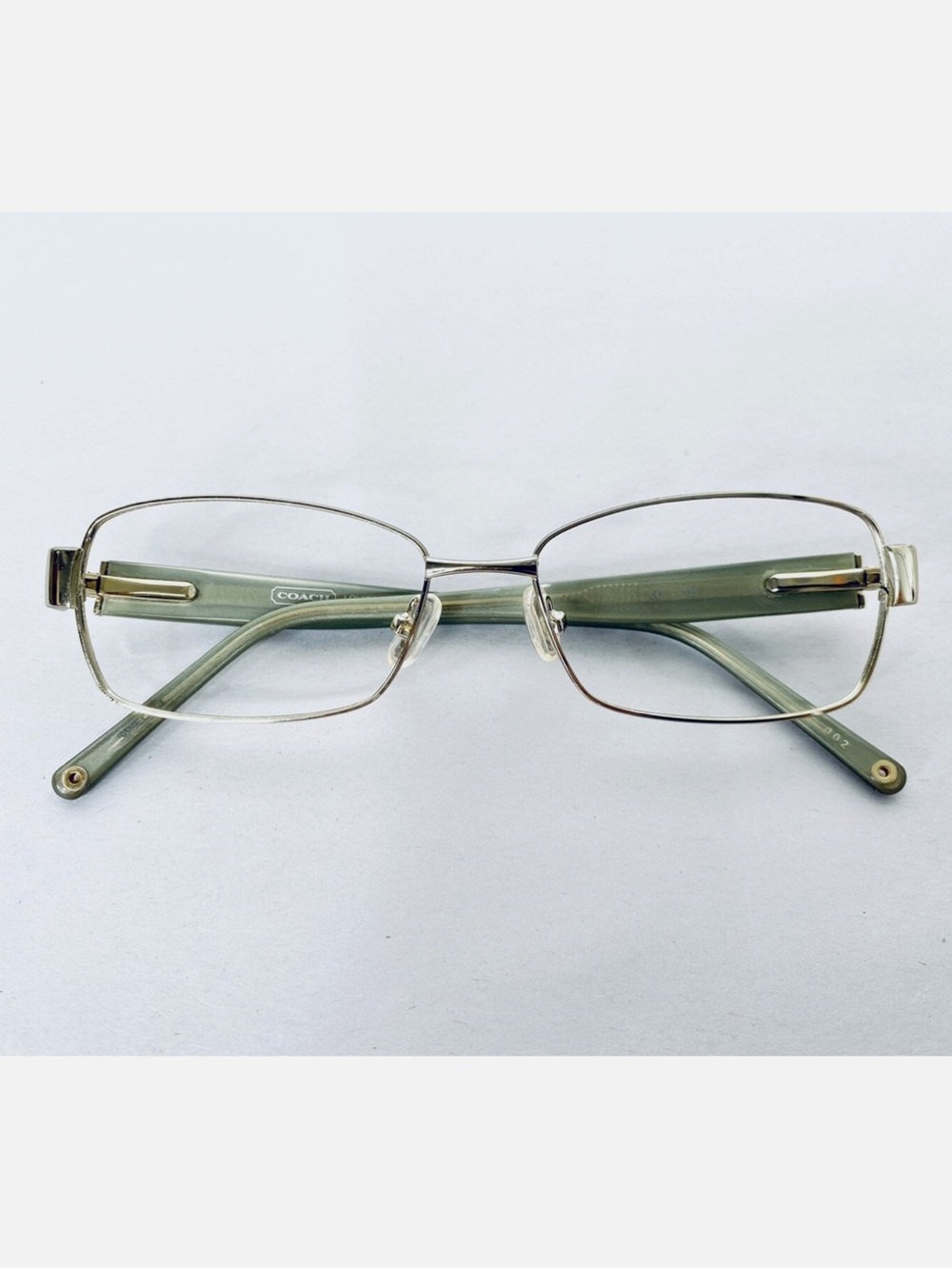 Authentic Coach CC Monogram Gold Metal Full Rim Rectangular Glasses